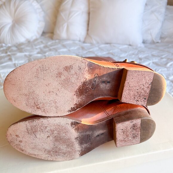 Vintage Coach Natalie Brown Leather Riding Boots - Classic, Sleek, & Preppy S 8 - Picture 11 of 14